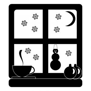 Karácsonyi dekoráció téli ablak